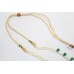 Necklace strand string single line onyx pearl stone briolette cut bead C 116